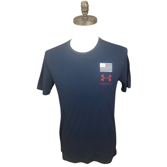 Under Armour Freedom Flag Shirt Mens Navy Blue Small - Picture 1 of 6